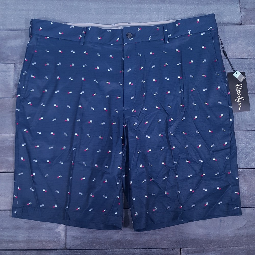 WALTER HAGEN 11 Mini Golf Cart Shorts Mens Size 42 Blue Wrinkle Resistant